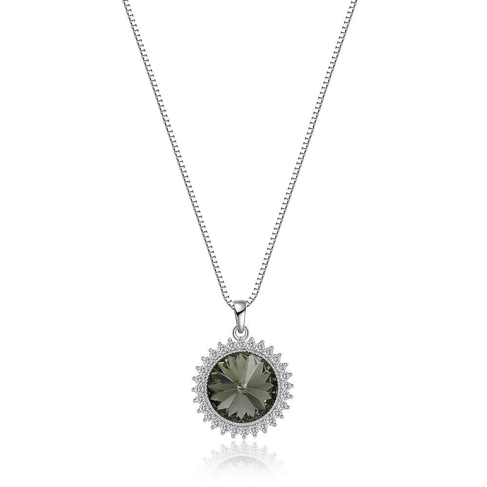 Only Sunshine Swarovski Stone Cluster Pendant Necklace